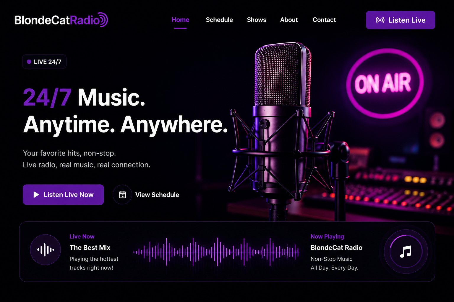 Blonde Cat Radio Website